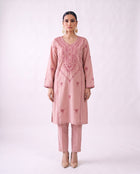 Blush pink embroidered kurta set, design shot