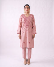 Blush pink embroidered kurta set, design shot