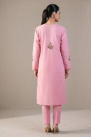 Baby Pink Embroidered Kurta Set - back