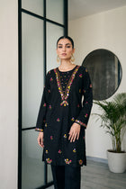Black Embroidered Kurta Set - front alternate