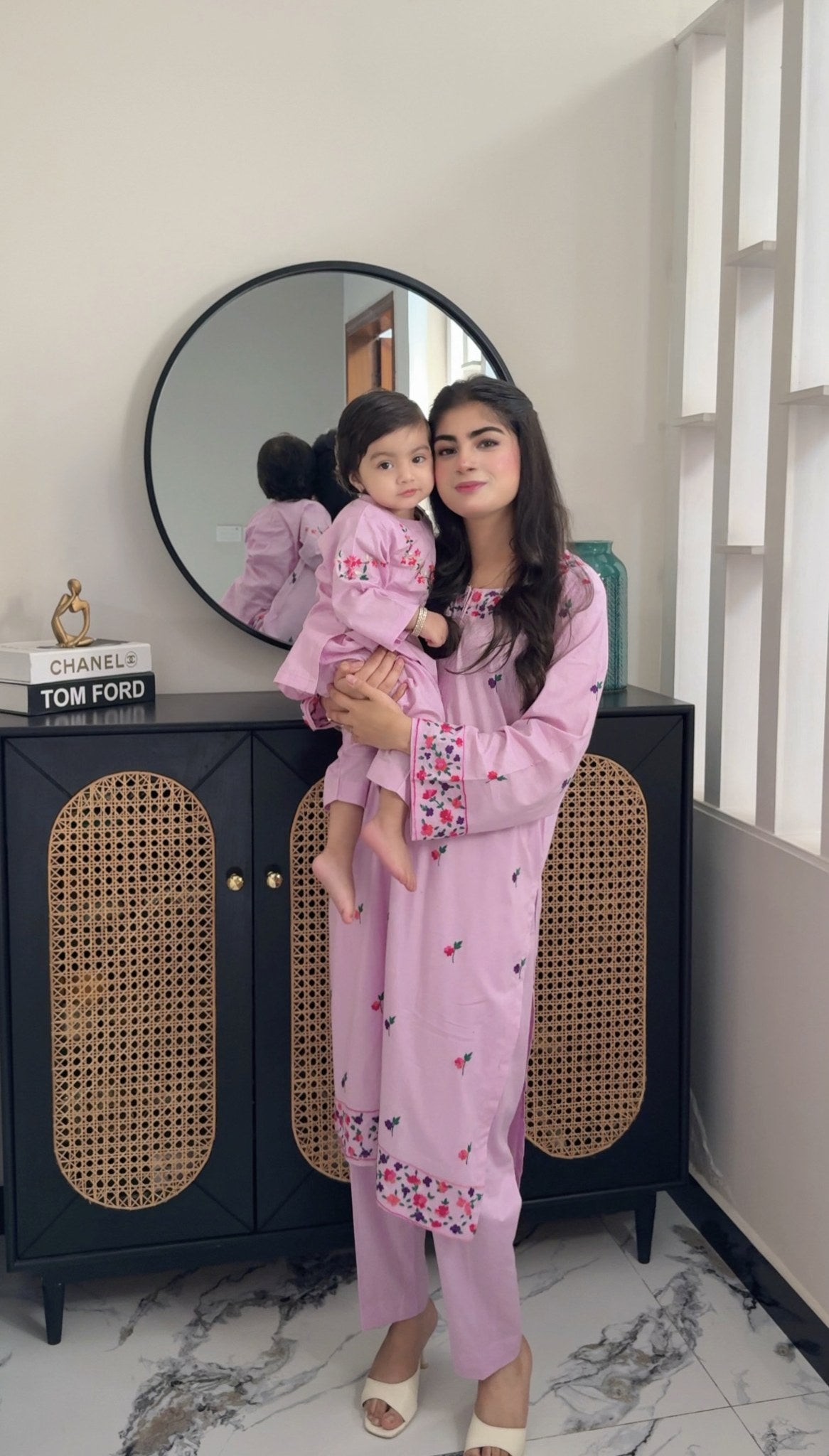 Pink mommy and me matching set, mother and daughter