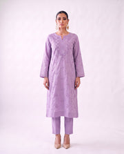 Lavender embroidered kurta set, design shot