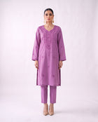 Orchid embroidered kurta set, design shot